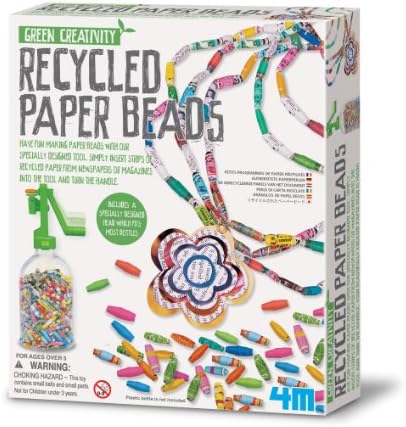 Creative Recycle Activity Set 4M Recycled Paper Beads Fashion Jewellery Great Gift for Girls Girl Child Kids Children Buy for Christmas, Birthday, Stocking Fillers For Ages 5+