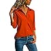 Produktbild GHEMD Damen Reine Farbe T-Shirt Bluse Frauen V Neck Tops Langen Ärmel Mantel Oberbekleidung Sweatshirt Blusen Tuniken Herbst Winter Pullover Weste