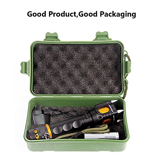 TEFOMATE Hohe Energie Cree XML T6 1200 Lumen Aluminium Taktisch LED Wiederaufladbare Taschenlampen, Inklusive 1 x 18650 Batterie und ladegerät - 6