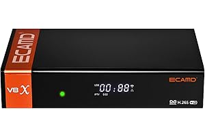 XYTEC ECAMD V8X DVB-S/S2/S2X SCART Receptor decodificador de satélite con Ranura CA WiFi Integrado, Receptor de satélite Digital 1080P FHD, Compatible con H.265, DLNA