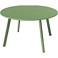 Grand patio Coffee Table Side Table Round End Table for Outdoor 70CM X 70 CM Lightweight Beside Table for Garden Terrace Living Room Office Outdoor Indoor Balcony -Sage Green