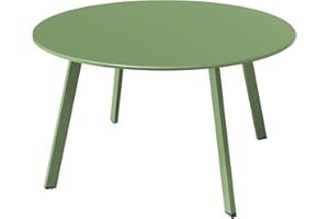 Grand patio Tavolino da Caffè, Vari di Colori, Tavolino da Salotto, Struttura in Metallo, Montaggio Facile, Tavolo Basso Salotto per Camera, Bistrot, Portico, Patio, Balcone (Verde Salvia)