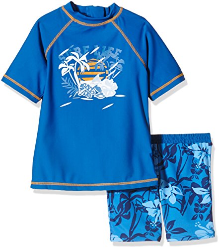 Aquatinto Boy's Swim Shirt and Trunks "Surf Life", UV +50 -  Blue - 3 Years