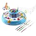 Produktbild Elektro Angeln Spielzeug, GreensKon 26 Fische 4 Angelruten 2-Schicht-Teich Pädagogischen Spielwaren Drehende Magnetischer Angelspiel für Eltern Kinder Interaktion Imagination (Blau)