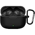 Sounce Portable Silicone Case Cover Scratch-Resistant, Non-Slip Grip, Carabiner Clip Compatible with Keychain for JBL Wave 200 Case Full Protection Shockproof Case Cover Anti Fall Anti Dust (Black)