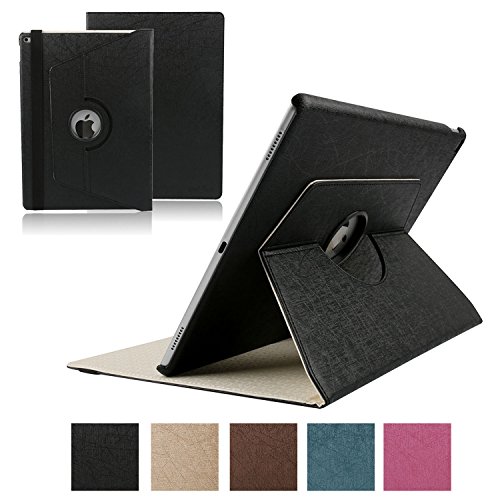 Boriyuan Ipad Pro 9,7 Hülle PU Leder Case Smart Cover ultra slim Schutztasche für das Apple iPad Pro 9.7 Zoll mit 360 Grad Standfunktion, Auto Sleep Wake up Funktion (Farbe: Schwarz)