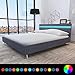 Produktbild Xingshuoonline LED Bett Kunstleder Bettrahmen Doppelbett Bettgestell 180 x 200 cm Polsterbett Grau