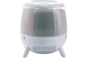 HANQ Dispenser di Cereali, Contenitore per Alimenti A Prova D'umidità per Uso Domestico Rotante A Tenuta Stagna di Grande capacità con Tazza, Distributore di Riso per Soia di Riso per Alimenti Secchi