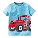 Produktbild Jungenkleidung, Sonnena 2pcs Baby Kleikind Junge Kurzarm Krawatte T-Shirt Hemd+ Kurz Bib Hose Pants Outfit Set Tägliche Baumwolle Bekleidungssets Sommerkleidung Set Kindermode (2 Jahre, Blau)