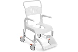 Etac Clean - Sedia a rotelle per doccia e WC standard, 49 cm, colore: Bianco/2