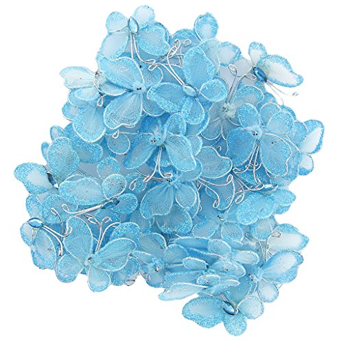 50St. Schmetterlinge Deko für Hochzeit – blau - 7