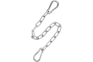 CINGHIA Chaine INOX,Chaîne de Chaise Suspendue,1mx3mm Chainette INOX avec 2 Mousquetons pour Chaise Suspendue,Sac de Frappe,Balançoire