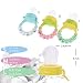 Cute Baby Infant Food Fruits Soft Bite Nipple Feeder Pacifier Feeding Tool with Chain Holder Food Grade Silicone Teat 3 Sizes Random Color