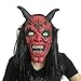 Produktbild JIAAE Halloween Kuh Teufel Maske Horror Red Face Horn Masken Prom Leistung Latex Pullover