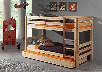 Vipack PICOSBRB10 Pino Lit Superposé Hauteur 140 cm et Lit Gigogne Pin Massif Nature