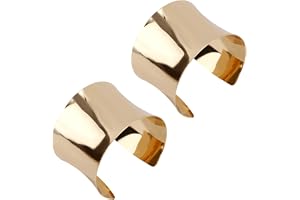 2st Klumpigt Guldarmband, Justerbart Klumpigt Guldfärgat Armband Öppet Breda Armband Minimalistiskt Statement Punksmycken för
