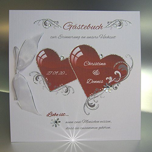 Gästebuch zur Hochzeit mit Namen 11023 bordeauxrot