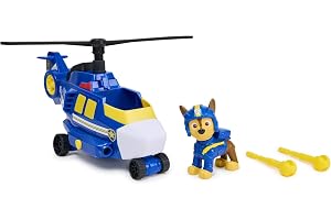 PAW Patrol Air Rescue Polishelikopter med Chase-karaktär, samlarobjekt, räddningsfordon med kanna och 2 kulor, leksaker för pojkar och flickor från 3 år
