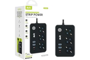 Akım Korumalı Priz, 3x Priz Soketi, 2x Usb Girişi, 1x Type-C Girişi, Tasarruflu Uzatma Kablosu, Çocuk Korumalı Adaptör (2 Met