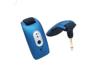 Alnicov A9 - Sistema inalámbrico de transmisión y recepción de 2,4 GHz para guitarra eléctrica, bajo o violín de color azul