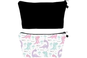 FAVORTALK Make Up Bags for Girls Women - 2 Pcs Small Makeup Pouch for Handbag Travel Cosmetic Bags for Ladies Portable Lightweight Waterproof for Toiletries B17408