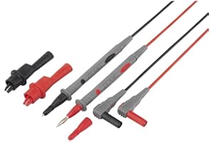 VOLTCRAFT TL 88-4 - Set di cavi di misura di sicurezza a banana maschio 4 mm, punta di prova 1,80 m, nero, rosso, 1 set