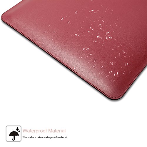 WALNEW 13 MacBook Pro 13 Zoll, Veröffentlicht in 2016, Schutzhülle, Hülle, Case, Cover, mit Zwei-Taschen-Design mit Geschütztem Inneren und Externem Mousepad,Rot - 4