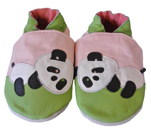 Soft leather baby shoes for girls Panda 12-18 months (L)