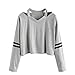 Produktbild Damen Blusen Shirt Tops MYMYG Mode Damen Shirts Blusen Frauen Mädchen Animal Print Langarm mit Kapuze Crop Bluse Pullover Sweatshirt Shirts Blusen Tops (D1-Grau,EU:36/CN-M)