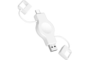 LVFAN Bezprzewodowa ładowarka do Apple Watch, przenośna bezprzewodowa ładowarka 2-1 USB-A i USB-C do iWatch, magnetyczna szybka ładowarka do Apple Watch Series 8 7 6 5 4 3 2 1 SE Ultra (Biała)