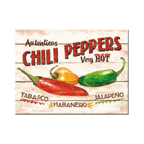 Nostalgic-Art 14290 Home und Country Chili Peppers Magnet, 8 x 6 cm