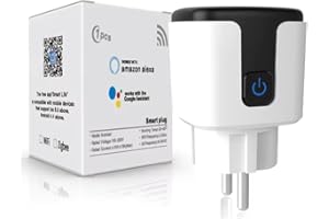proAMEDEN Presa intelligente WiFi 16 A 3500 W, Smart Plug con misurazione della corrente, controllo vocale di Google Home e Alexa, telecomando e funzione timer (1, Black-White, 1 presa Wifi)