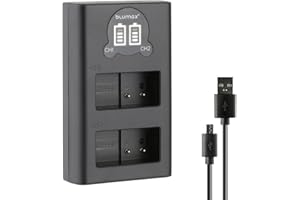 Blumax DMW-BLC12e Mini Dual LCD Ładowarka kompatybilna z Panasonic Lumix DC FZ1000 G91 DMC GX8 G70 G81 G7 G6 G5 FZ2000 FZ1000 FZ200 FZ300