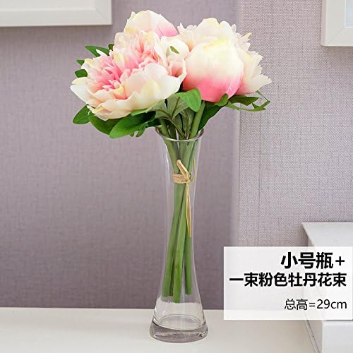 Maivas Vase Thin Waist Glass Transparent Single Flower Desktop Decoration,