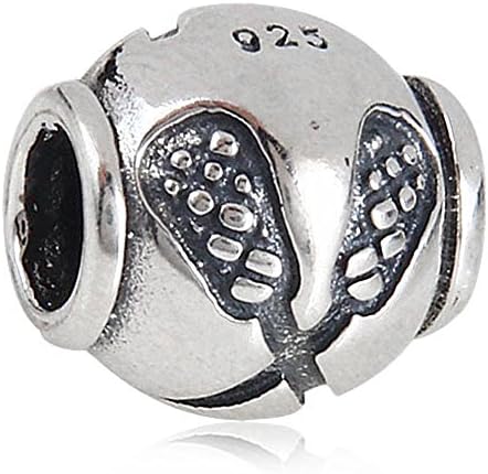 Soulbead Lacrosse Charm 925 Sterling Silver Sport Bead for European Brand Bracelet Jewelry