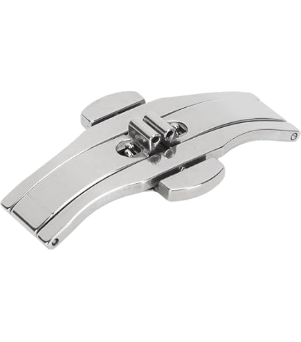 Chiusura Deployante A Farfalla In Acciaio Inox 12 Mm Per Cinturino Orologio - Argento
