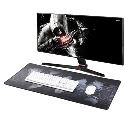 Alfombrilla para rat  n XYK  para gaming  tama  o grande  con base de goma antideslizante  superficie con texturizado especial  para ordenador de sobremesa y port  til  caucho  900 400map