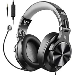 OneOdio DJ Headphones with Microphone, PC Headphones with Boom Mic for Gaming, Studio Headphones with SharePort, Wired Over Ear Headset with Volume Control for Mac Laptop Office Zoom Conference