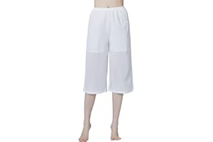 BEAUTELICATE Victoriana Enaguas Pantalón para Mujer Blanco Retro Algodón Pantalón Pantalones de Pijama Anchos Cortos Vintage Ropa de Dormir