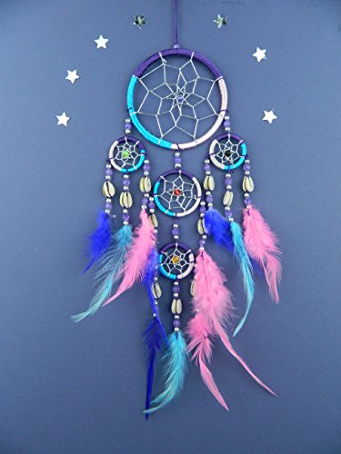 Bali unbrandedDreamcatcher Girls Pink Purple Turquoise Dream Catcher 9cm x 35cm