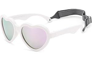 COASION Baby Sunglasses Polarized Rubber UV Protection with Strap Heart Shape Sun Glasses for Boys Girls Kids Ages 0-24 Months