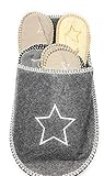 Material es fieltro Zapatillas zapatos Star Gris - Juego de 6 Fieltro Pantuflas para invitados Estrella para colgar Flippi