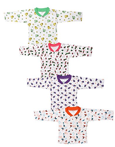 Babeezworld Baby Cotton Front Open Full Sleeves Vest Tshirt Jhabla Top Suitable For Girls & Boys (Kids Pack Of 4) RS.499 (50.00% Off) - Amazon