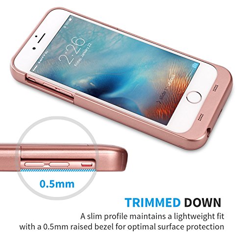 iPhone 6S / 6 Case [Apple MFi Certified] SAVFY 3200mAh Rechargeable Extended Charging Battery Case for iPhone 6 / iPhone 6s 4.7 inch Slim Portable Charger Backup Power Bank, Rose Gold
