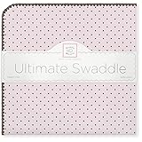 SwaddleDesigns - Puckdecke für Neugeborene in Rosa (Schokopünktchen)