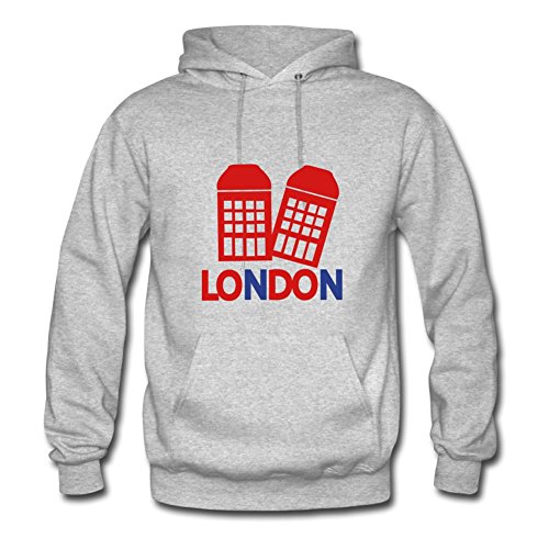 Off-the-record London Red Phone Booth Sweatshirts Lovely Designed Grey Cotton Small Women Customizable
