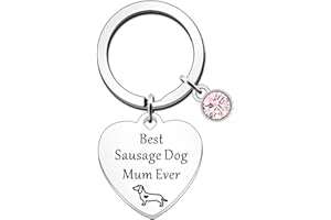 FMCC Sausage Dog Mum Gifts -Sausage Dog Gifts for Women Keyring Christmas Birthday or Mother's Day Sausage Dog Keyring