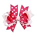 10pc White Dot Boutique Windmill Style Hair Bows Girls Baby Alligator Clip Grosgrain Ribbon Headbands