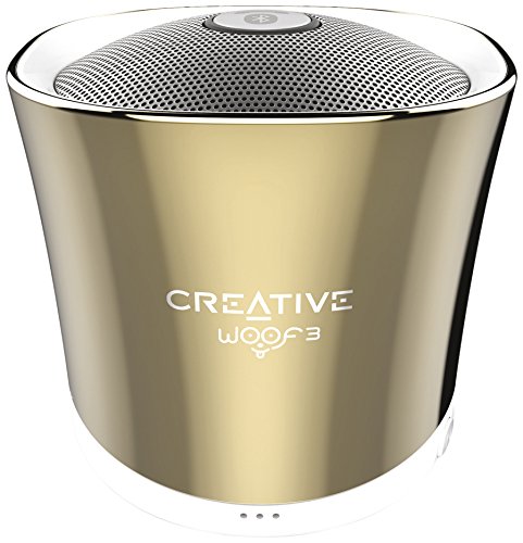 Creative Woof 3 Mini-Lautsprecher (Bluetooth, 3,5 mm AUX-Eingang, USB-Audio, microSD) gold
