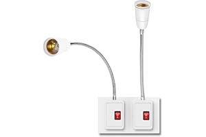 NOT APPLICABLE 2 Pièces Porte Lumière de l'Ampoule E27 LED,Support De Lampe Convertisseur avec Interrupteur,Douille avec Interrupteur E27,Lampe Prise Murale,Lampe de Lecture,Douille E27 Prise,pour Chambre Bureau